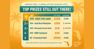 Top 5 Scratch-Offs with the Best Prizes Left in Florida