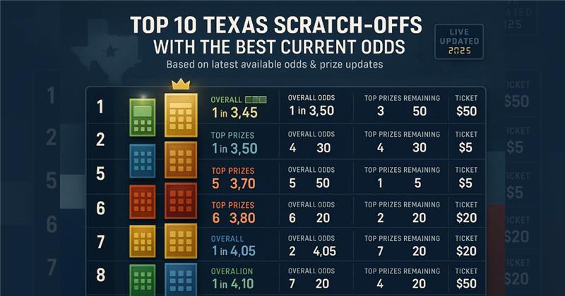 Top 10 Texas Scratch Off Tickets with the Best Current Odds
